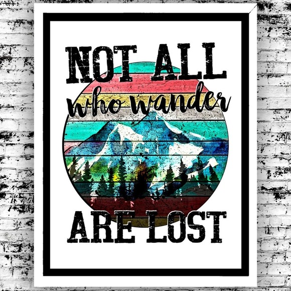 Art Print Mountain Landscape Travel Vintage Retro Style Wall Decor - Picture 1 of 5